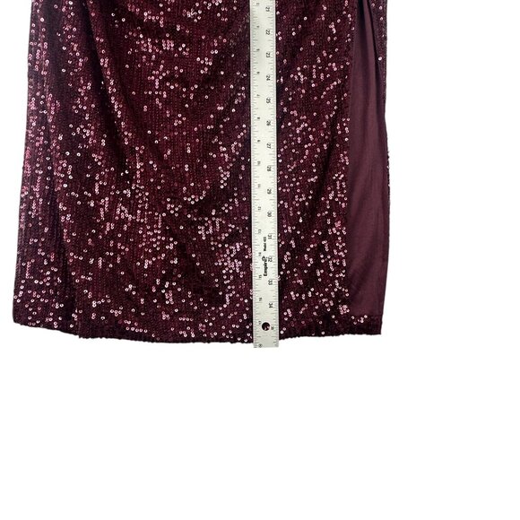 Wildfox Armidale Midi Length Skirt Dark Purple Sequin Size L Fitted Bling - Picture 11 of 12